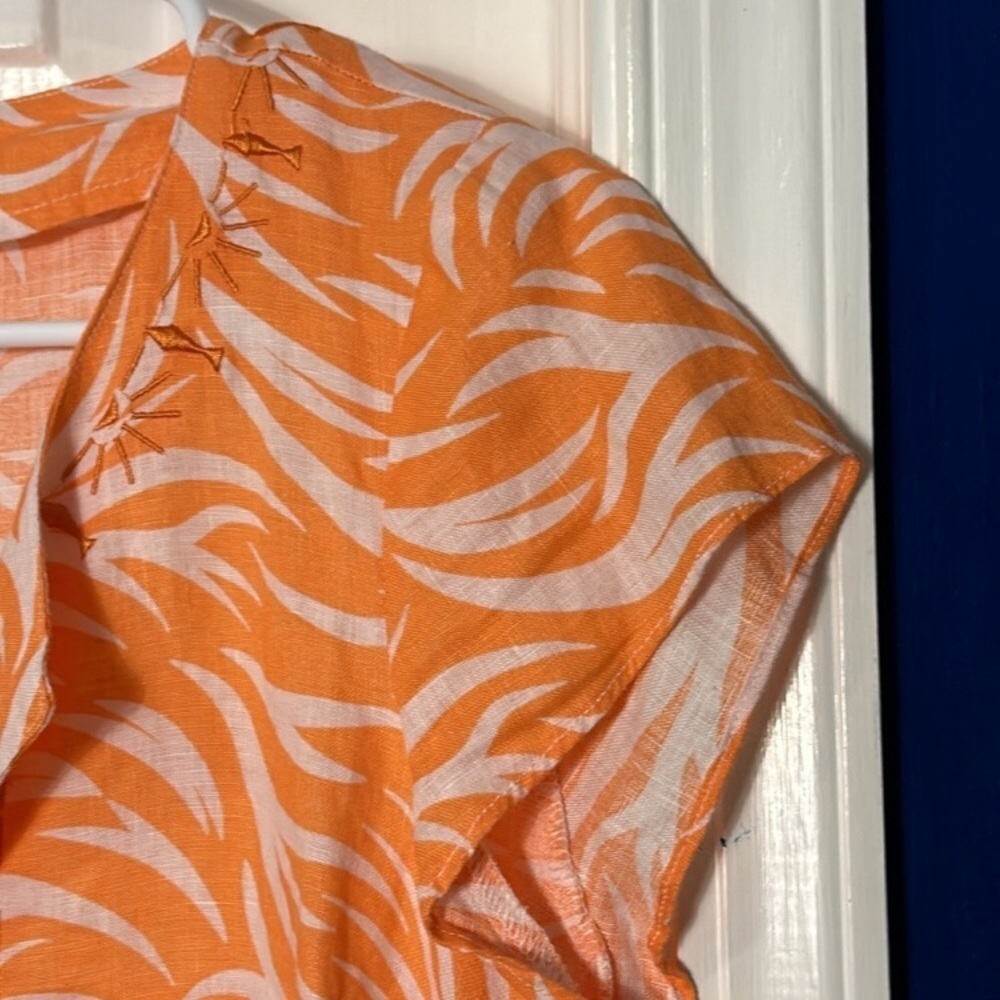 NWT HIHO Rachel Linen Dress in Papaya Wins - Picture 7 of 16